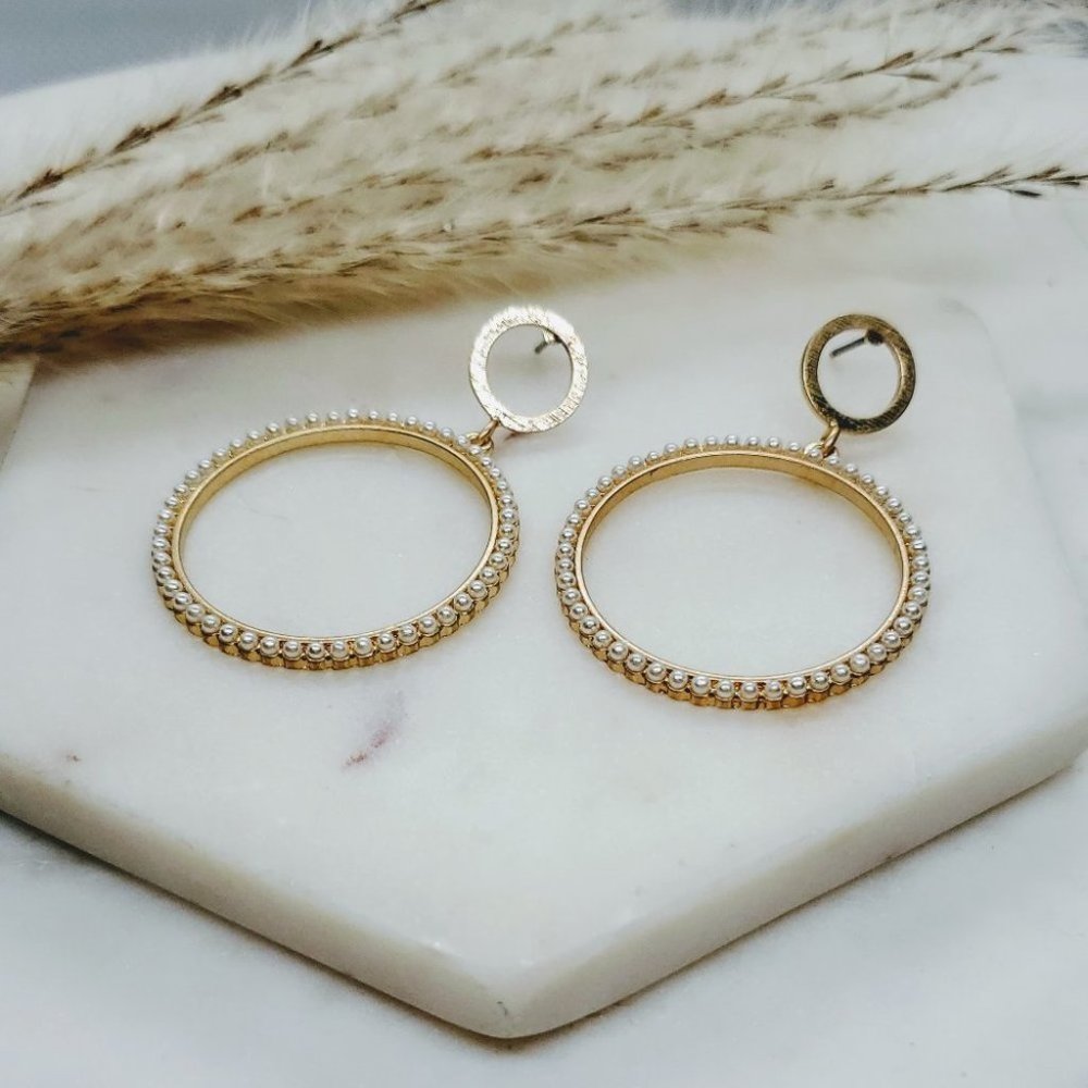 5 for $25 Faux pearl Decorated Geometric Earrings